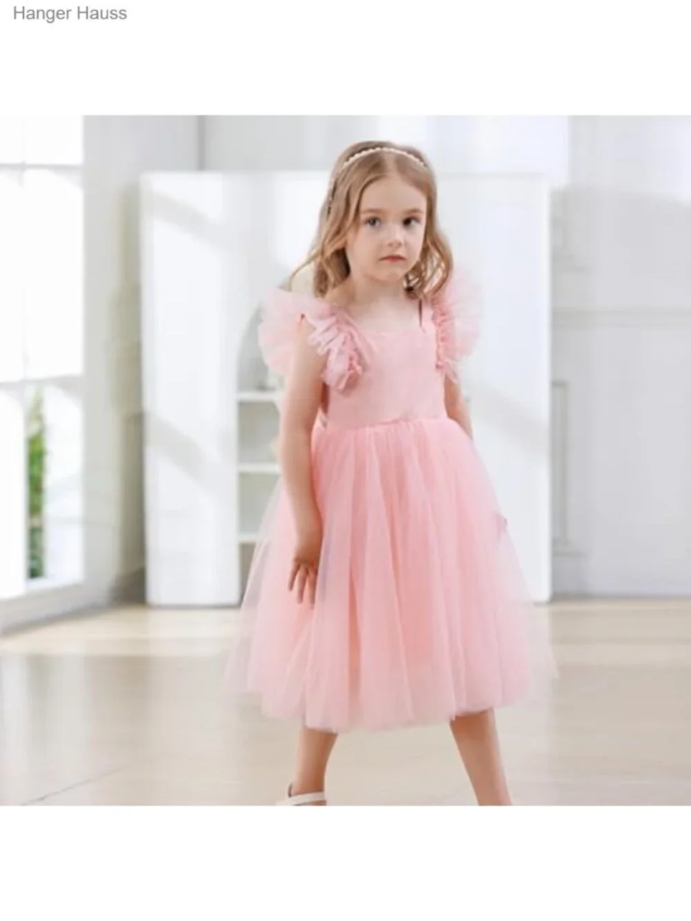 Toddler Girls Tulle A-Line Party Dress Ruffle Sleeve Formal